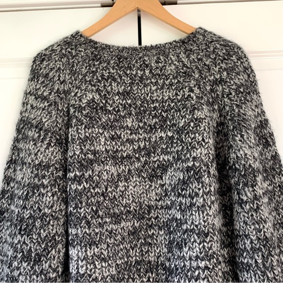 Eleven Six Tess Sweater Salt & Pepper Alpaca Chunky Ribbed Knit V Neck NEW XS/S - Picture 6 of 9